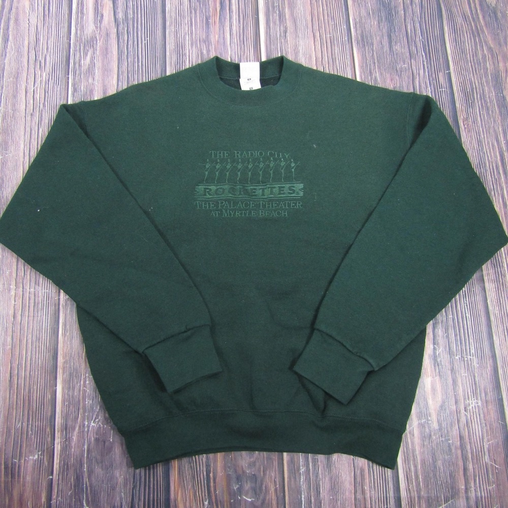 Vintage Radio City Rockettes Sweatshirt Mens Large Green Fruit Loom Myrtle Beach